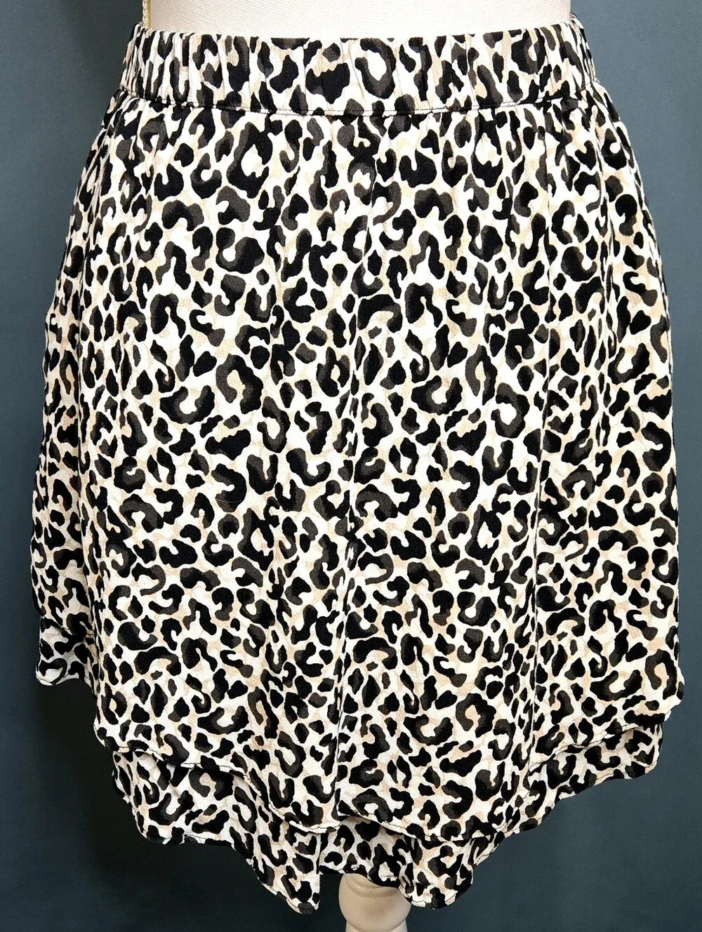 Banana Republic Leopard Cheetah Print Ruffle Tiered Skirt NWOT XS